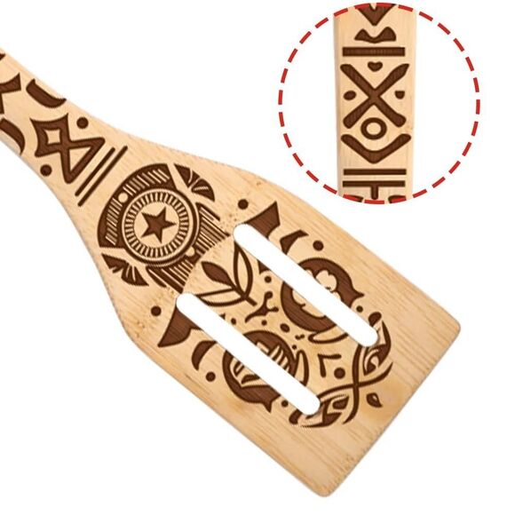 Hygnn Ancient Totem Retro style Gift Idea Cooking Serving Utensils Natural Bambo - Picture 2 of 5